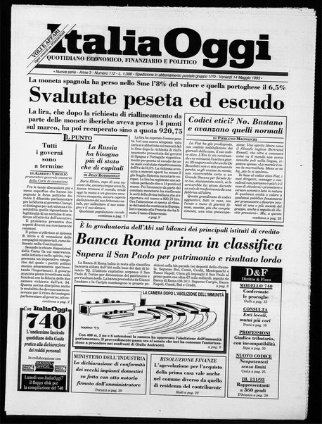 Italia oggi : quotidiano di economia finanza e politica